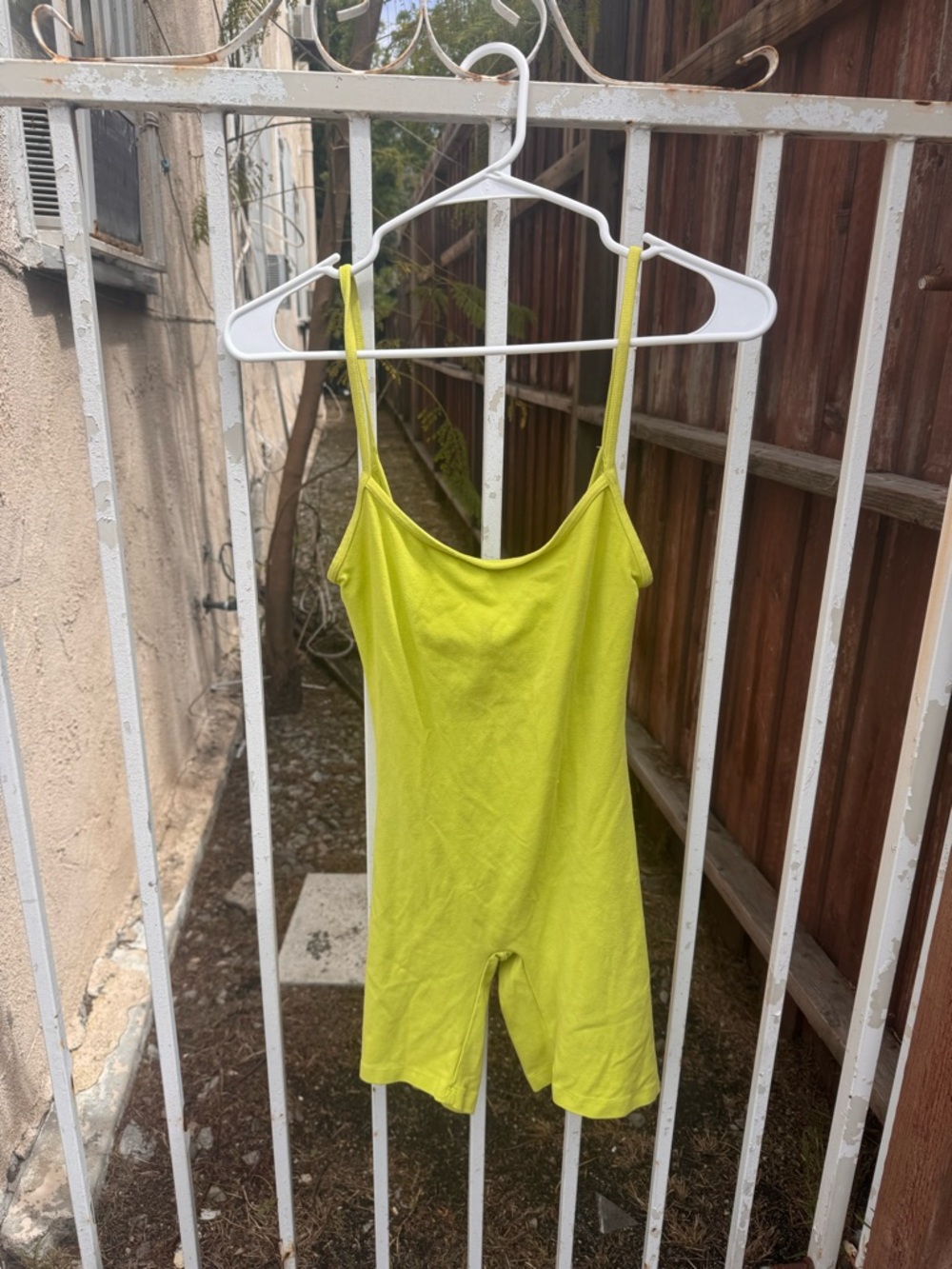 Los Angeles Apparel Lime Green Spaghetti-Strap Romper